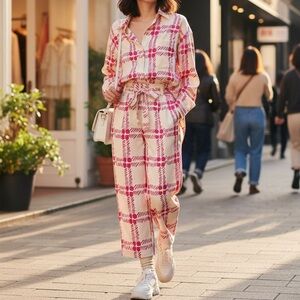 MARNI x Uniqlo Blouse + Wide Leg Pants Set